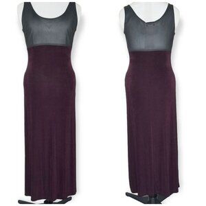 Vintage Grey Purple Lightweight Sleeveless Maxi Dress Stretchy Goth Witch Alt